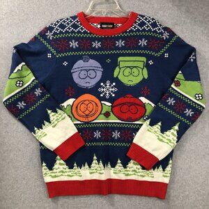 South Park Christmas Sweater Mens Size Medium Ugly Fare Isle Stan Kenny Cartman